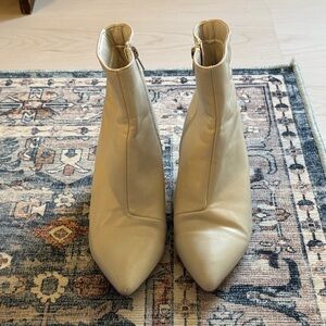 Elegant Cream Ankle Boots